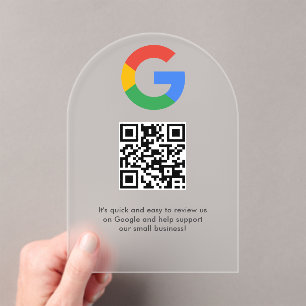 Zakelijke logo Google Reviews-website scan Acryl Uitnodigingen