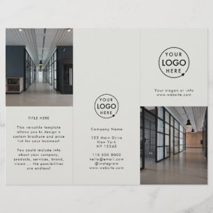 Zakelijke Logo Grijs 3 Foto Trifold Brochure
