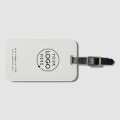 Zakelijke Logo | Grijze moderne professionele reis Bagagelabel (Voorkant (horizontaal))