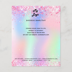 Zakelijke logo holografische roze glans flyer