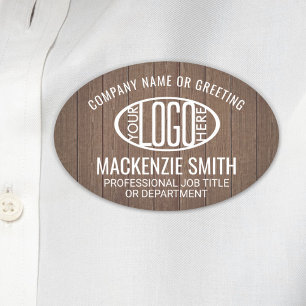 Zakelijke Logo ID Bruin Faux Hood Oval Naamplaatje