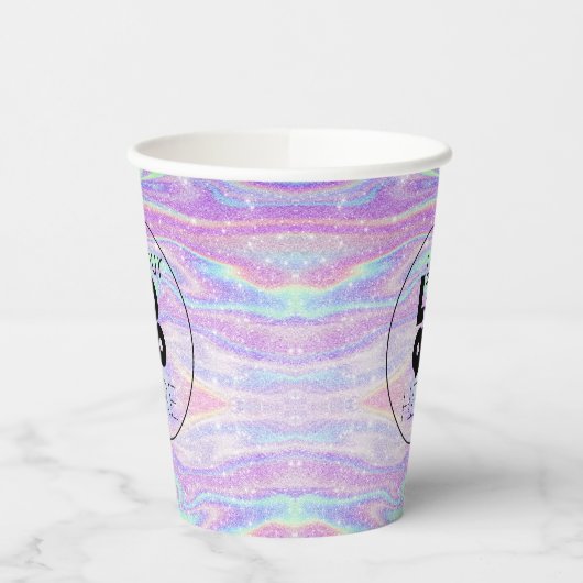 Zakelijke Logo iriserende Glitter Paper Party Cups Papieren Bekers (Links)