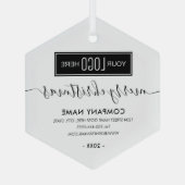 zakelijke Logo kerst Glas Ornament (Achterkant)