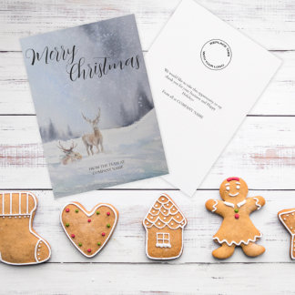 Zakelijke Logo Kerst Kerst Winter Deer Scene Ho Feestdagenkaart