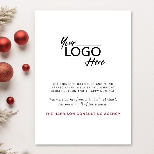 Zakelijke Logo Kerst Rode Kardinaal Feestdagenkaart