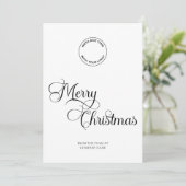 Zakelijke Logo Kerstmis gewoon SMS-feestdag Feestdagenkaart (Staand voorkant)