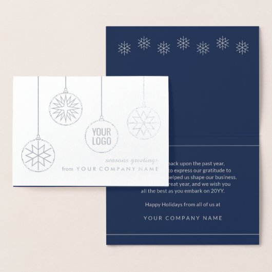 Zakelijke Logo Kerstversieringen Moderne vakantie Folie Kaarten (Display)