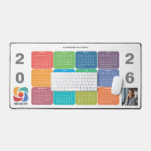 Zakelijke Logo Kleurrijke Bedrijf 2026 Kalender Bureaumat (Keyboard & Muis)
