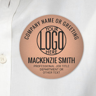 Zakelijke Logo Koper Kleur Plastic Medewerker Naamplaatje