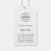 Zakelijke Logo | Labels productprijs Rustic Kraft Cadeaulabel (Achterkant)