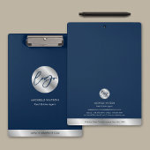 Zakelijke Logo Marine Blauw & Zilver Promotie Klembord