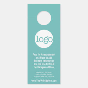 Zakelijke Logo met aankondiging en contactgegevens