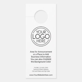 Zakelijke Logo met aankondiging en contactgegevens