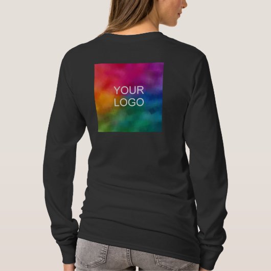 Zakelijke Logo met dubbele zijstandaard lange hoes T-shirt (Achterkant)