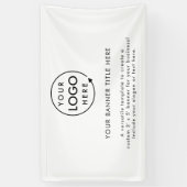 Zakelijke Logo | Minimalistisch zuiver wit 5' Spandoek (Verticaal)