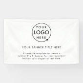 Zakelijke Logo | Minimalistisch zuiver wit 5' Spandoek (Horizontaal)