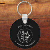 Zakelijke Logo minimalistisch zwart-wit Sleutelhanger (Voorkant)