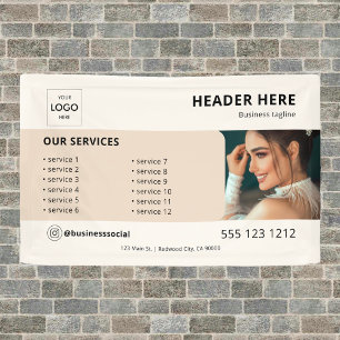 Zakelijke Logo Minimalistische Beige Banner