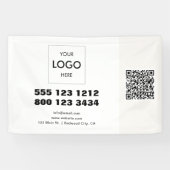 Zakelijke Logo Minimalistische moderne QR-code Spandoek (Horizontaal)