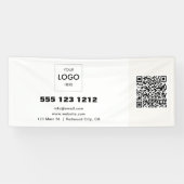 Zakelijke Logo Minimalistische moderne QR-code Spandoek (Horizontaal)