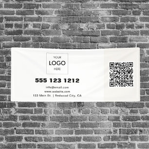 Zakelijke Logo Minimalistische moderne QR-code Spandoek