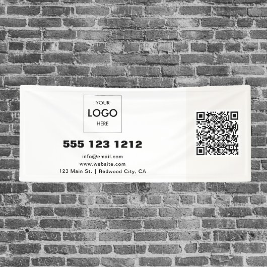 Zakelijke Logo Minimalistische moderne QR-code Spandoek