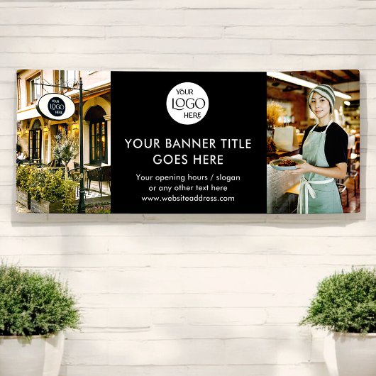 Zakelijke Logo Minimalistische zwarte professionel Spandoek