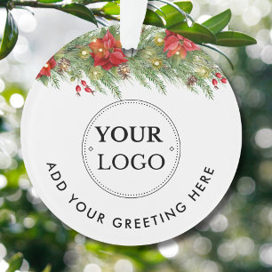 Zakelijke Logo Modern Branded Kerstgroen Ornament