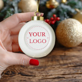 Zakelijke Logo Modern Gold Script Keramische Bal Ornament