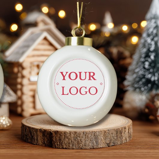 Zakelijke Logo Modern Gold Script Keramische Bal Ornament