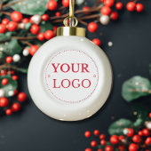 Zakelijke Logo Modern Gold Script Keramische Bal Ornament