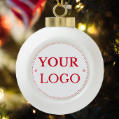 Zakelijke Logo Modern Gold Script Keramische Bal Ornament
