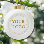 Zakelijke Logo Modern Gold Script Keramische Bal Ornament