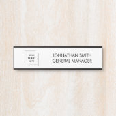 Zakelijke Logo | Moderne aangepaste personeelsdeur Deurbordje (Voorkant)