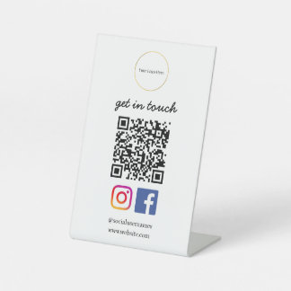 Zakelijke Logo | Moderne QR Code Sjabloon Reclamebord Met Voetstuk