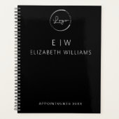 Zakelijke Logo Monogram Initialen Zwart 2024 Planner (Voorkant)