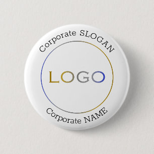 Zakelijke Logo Naam Slogan Minimalistische Promoti Ronde Button 5,7 Cm