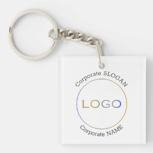 Zakelijke Logo Naam Slogan Minimalistische Promoti Sleutelhanger