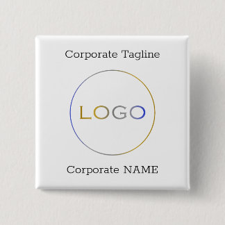 Zakelijke Logo Naam Tagline Promotioneel Vierkante Button 5,1 Cm