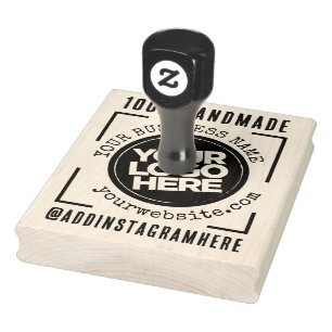 Zakelijke Logo, Naam, Website, Sociaal, Handgemaak Rubberstempel