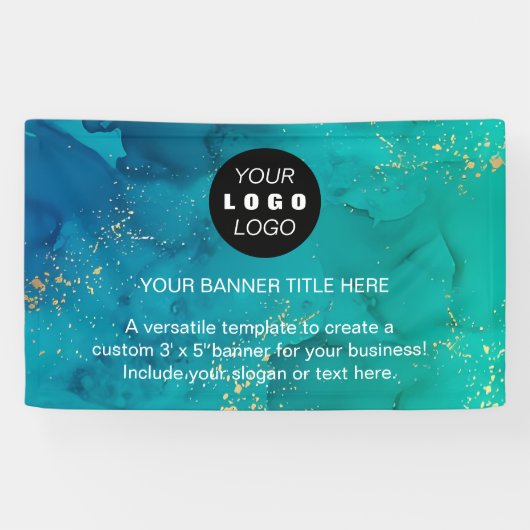 Zakelijke Logo | Navy Blue Professional Spandoek (Horizontaal)