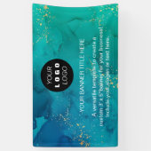 Zakelijke Logo | Navy Blue Professional Spandoek (Verticaal)