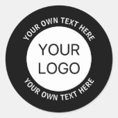 Zakelijke Logo of een Afbeelding en bewerkbare tek Ronde Sticker (Voorkant)