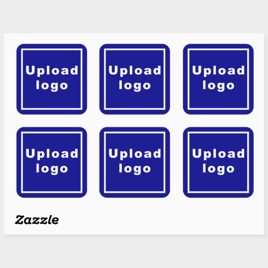 Zakelijke Logo op Blue Square Sticker (Vel)