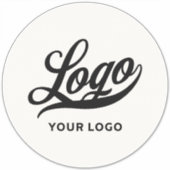 Zakelijke Logo op de witte ronddamper Sticker (Voorkant)