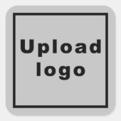 Zakelijke Logo op grijs vierkant sticker (Voorkant)
