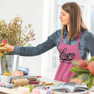 Zakelijke Logo op Hot Pink, bedrijfsmerk Custom Schort