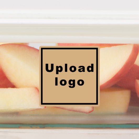 Zakelijke Logo op lichtbruin vierkant plaketiket Labels (Aangebracht)