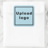 Zakelijke Logo op Light Blue Square Sticker (Tas)