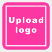 Zakelijke Logo op roze vierkant sticker (Voorkant)
